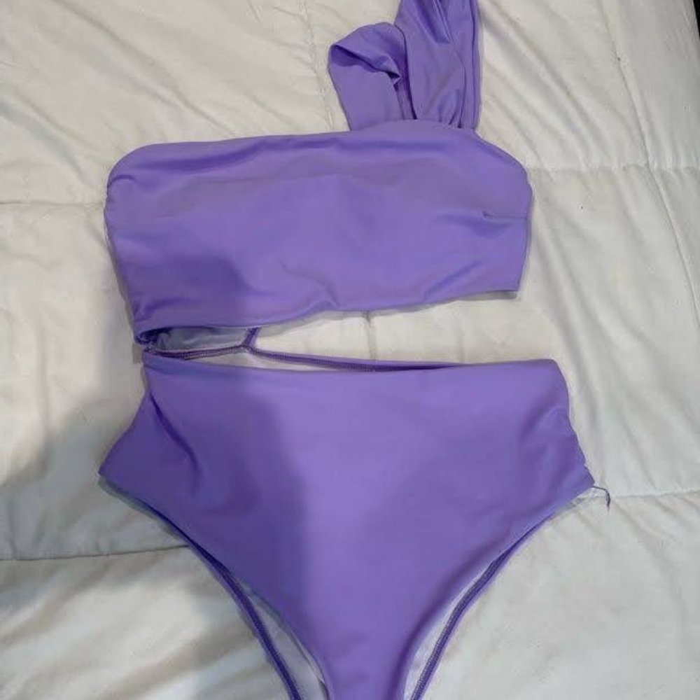 Womens shein swim suit purple size L